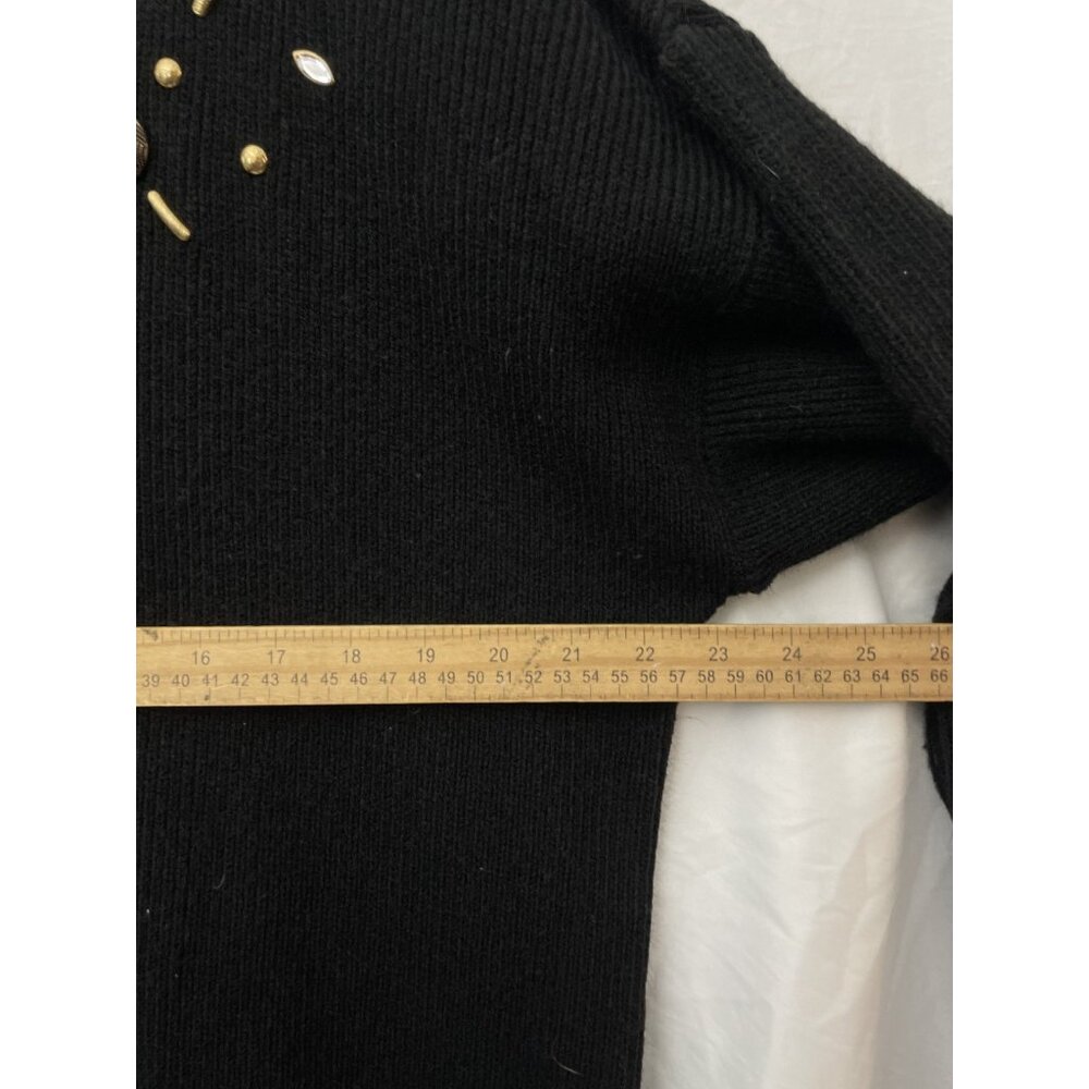 Cover Charge Vintage 90s Black Gold Gemstone Sweater One Size Knitted - Picture 6 of 11